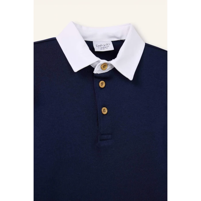 Defacto D9334A5NV31 Lacivert Gömlek Yaka Tişört Erkek Bebek