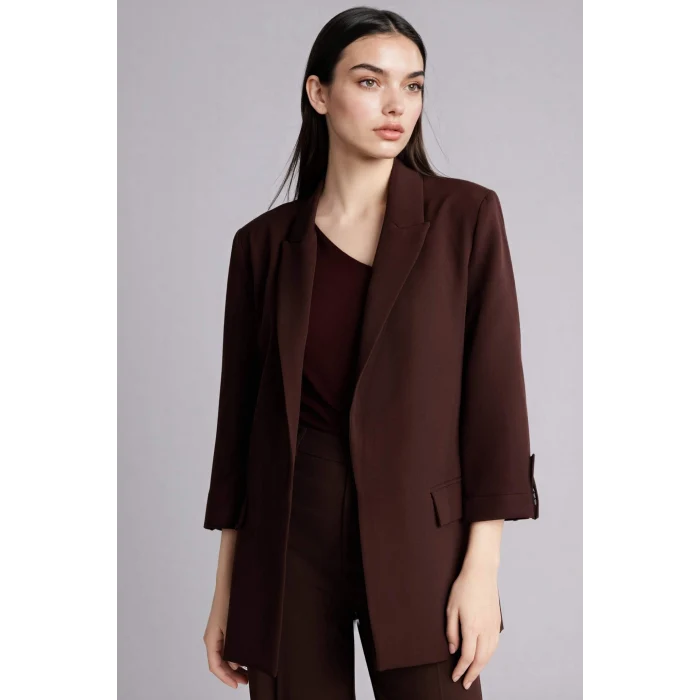 Defacto G7818AXBN324 Kahve Regular Fıt Blazer Ceket