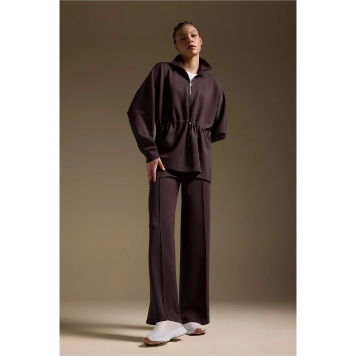 Defacto F9066AXBN192 Kahve Straıght Fıt Geniş Paça Standart Boy Modal Sporcu Pantolon