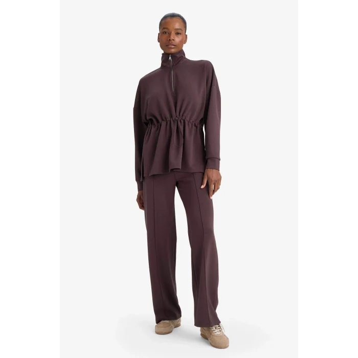 Defacto F9066AXBN192 Kahve Straıght Fıt Geniş Paça Standart Boy Modal Sporcu Pantolon