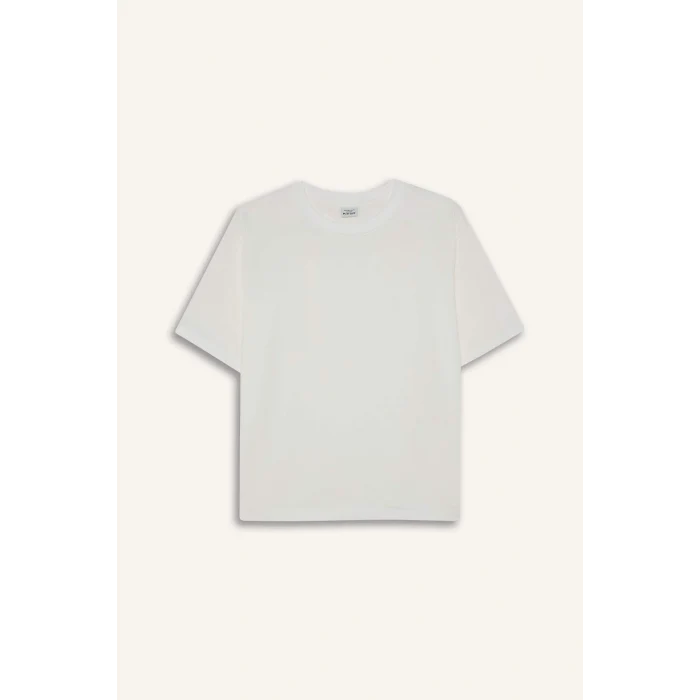 Defacto F8106AXER105 Ekru Comfort Fıt Sporcu Tişört