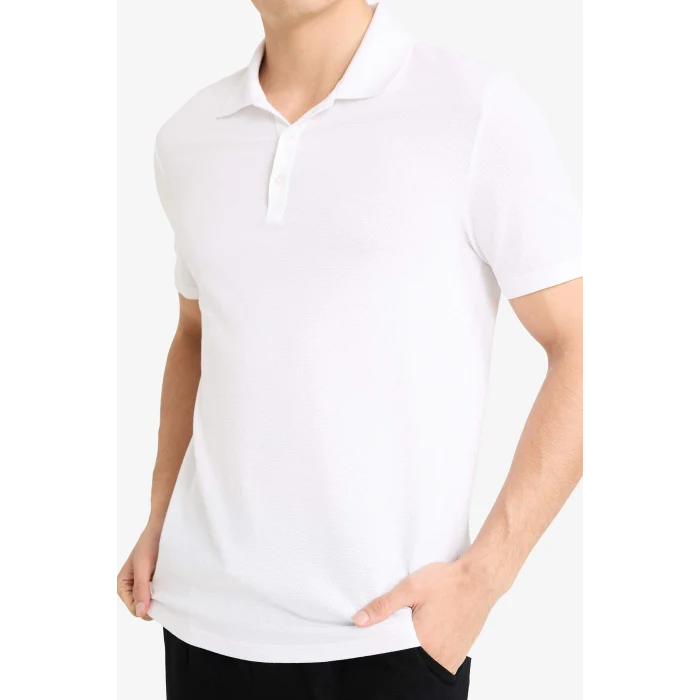 Defacto M6609AZWT34 Beyaz Slım Fıt Polo Yaka Kısa Kollu Polo Tişört