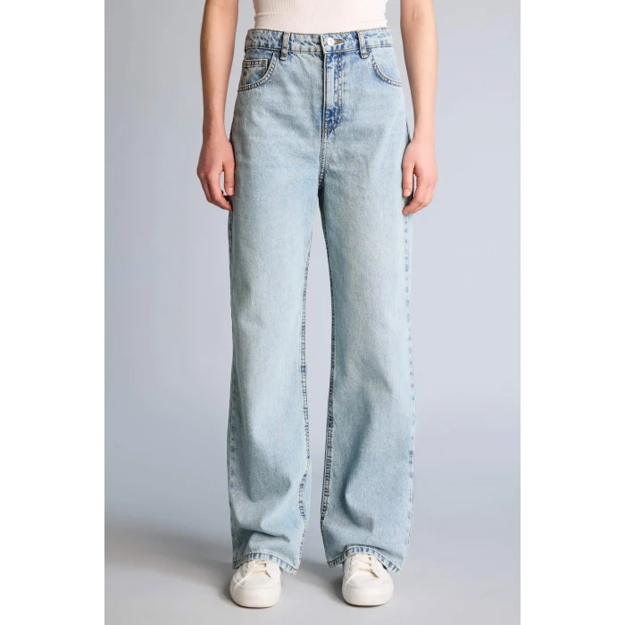 Defacto F3709AXNM85 İndigo 90s Wıde Leg Yüksek Bel Uzun Jean Pantolon