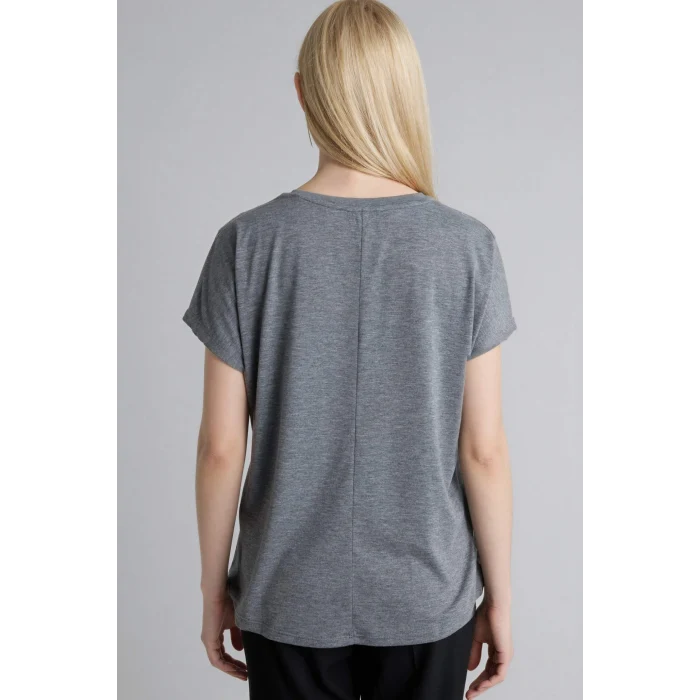 Defacto H1456AXAR166 Antrasit Bisiklet Yaka Taş Baskılı Kısa Kollu Tişört