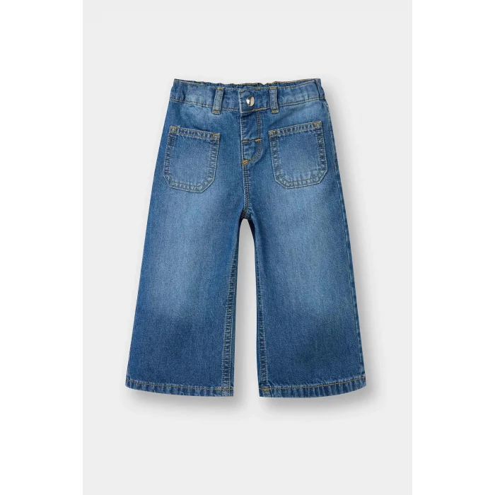 Defacto D7886A5NM28 Mavi Wıde Leg Jean Pantolon Kız Bebek