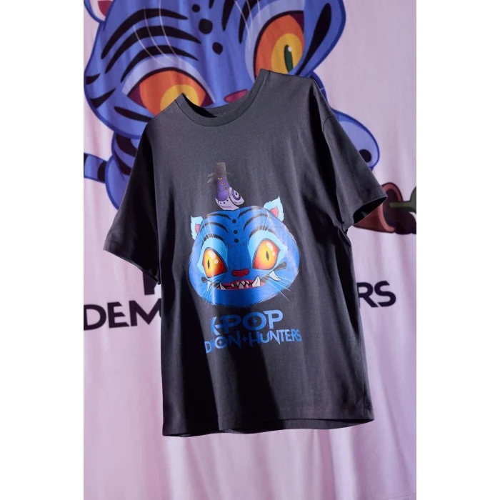 Defacto H0254AXAR191 Antrasit Kpop - Demon Hunters Oversıze Tişört