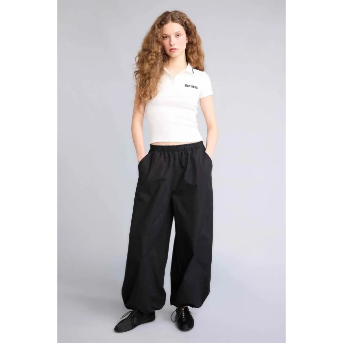 Defacto H1086AXWT32 Beyaz Fıtted Polo Yaka Ribana Tişört