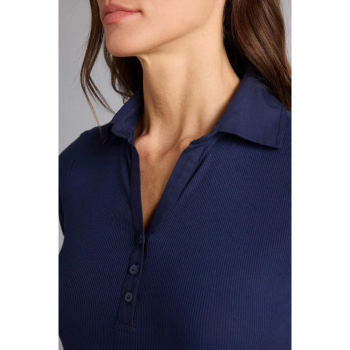 Defacto C6249AXNV31 Lacivert Slım Fıt Polo Yaka Fitilli Kaşkorse Tişört