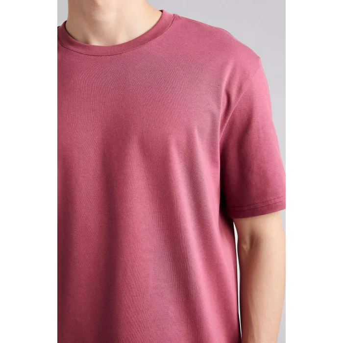 Defacto E7961AXBR174 Bordo REGULAR FIT %100 Pamuk Basic Tişört