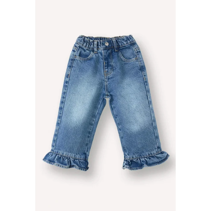 Defacto G8468A5NM28 Mavi Wıde Leg Pamuklu Pantolon Kız Bebek