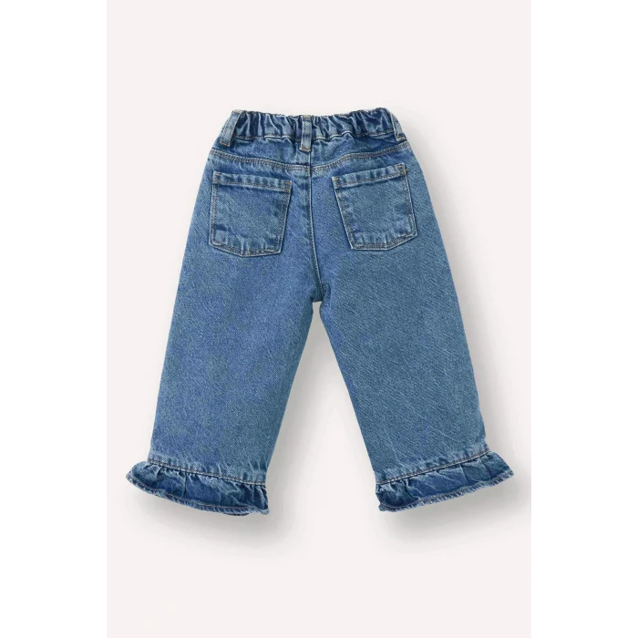 Defacto G8468A5NM28 Mavi Wıde Leg Pamuklu Pantolon Kız Bebek