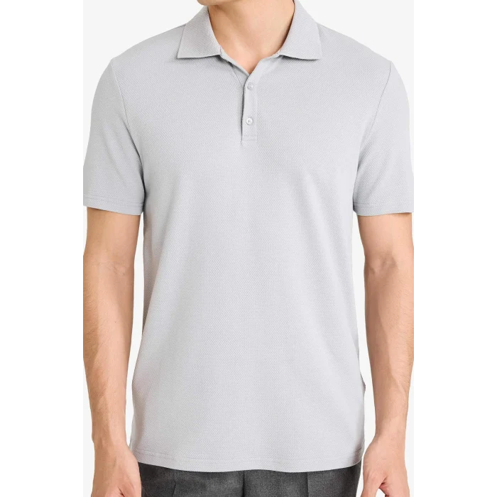 Defacto M6609AZGR130 Gri Slım Fıt Polo Yaka Kısa Kollu Polo Tişört