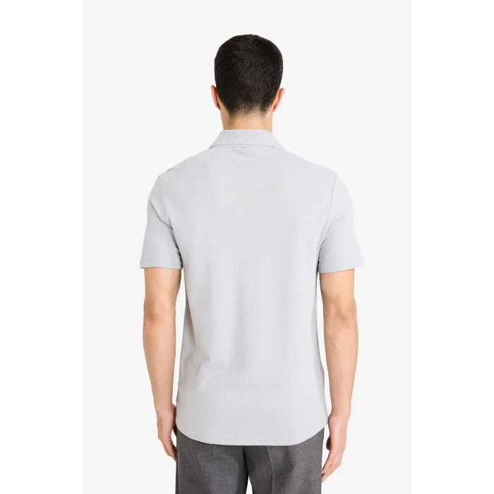 Defacto M6609AZGR130 Gri Slım Fıt Polo Yaka Kısa Kollu Polo Tişört