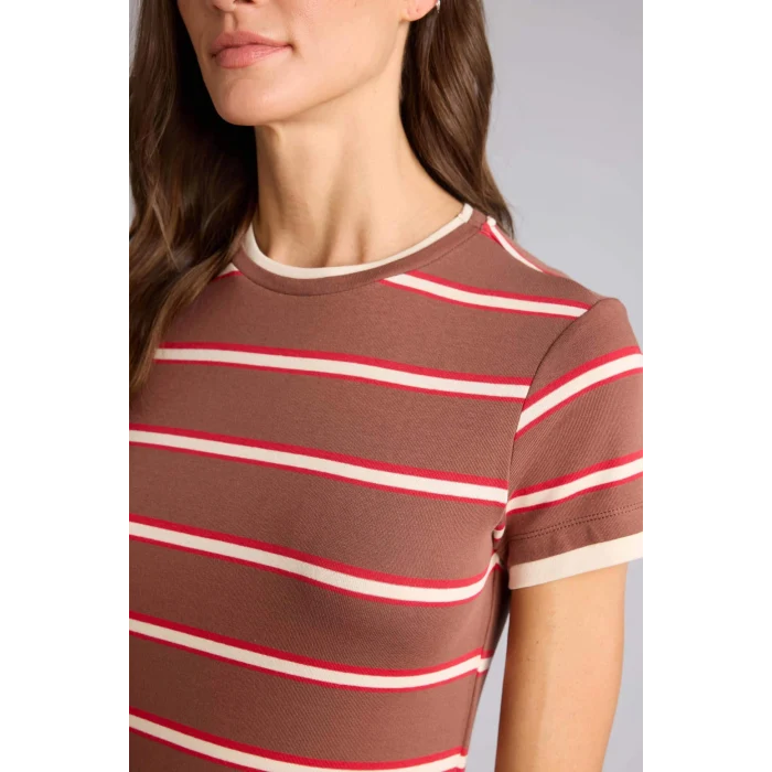 Defacto G9545AXBN525 Kahve Regular Fıt Bisiklet Yaka Ribana Kısa Kollu Tişört