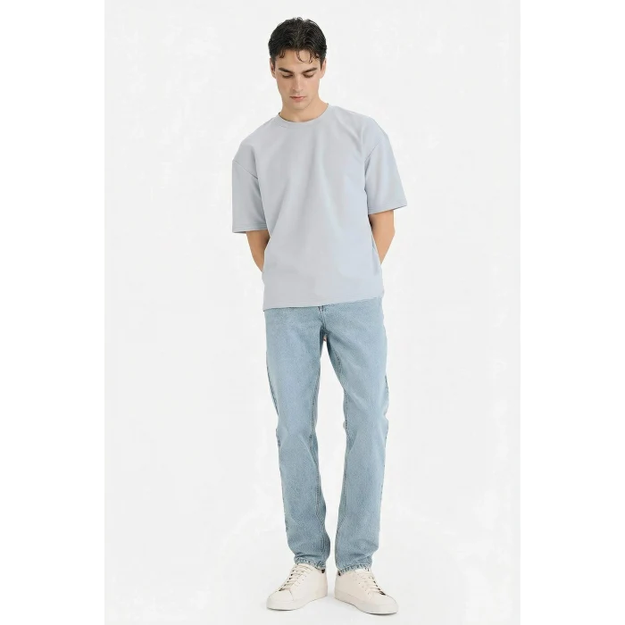 Defacto X3926AZGR297 Gri Nefes Alabilen Oversize Tişört