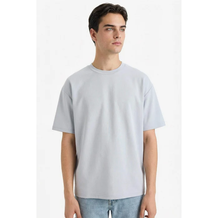 Defacto X3926AZGR297 Gri Nefes Alabilen Oversize Tişört