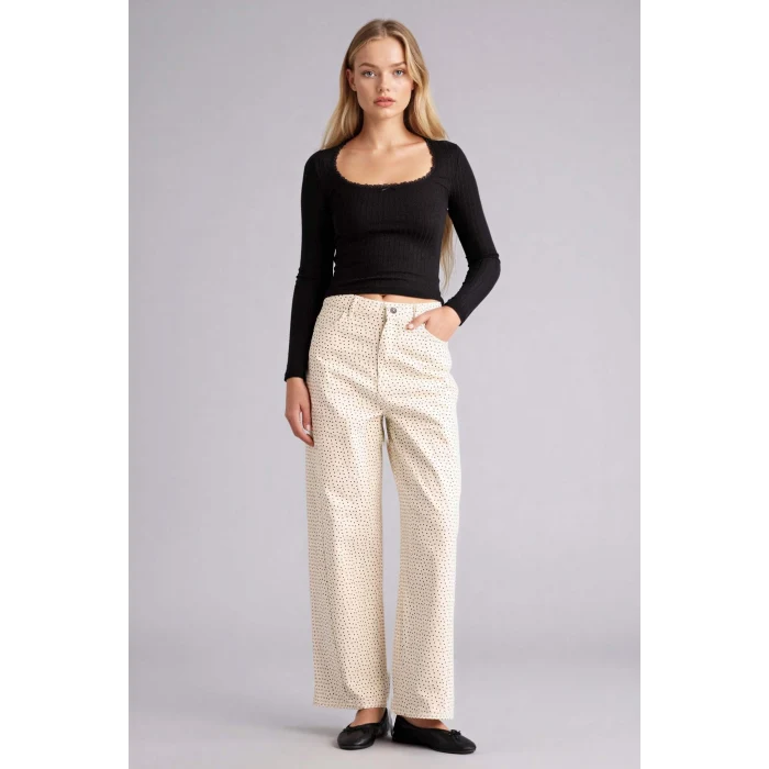 Defacto G9722AXBK81 Siyah Fıtted U Yaka Uzun Kollu Tişört