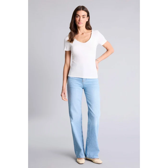 Defacto H3873AXER105 Ekru Slım Fıt Basıc Modal Tişört