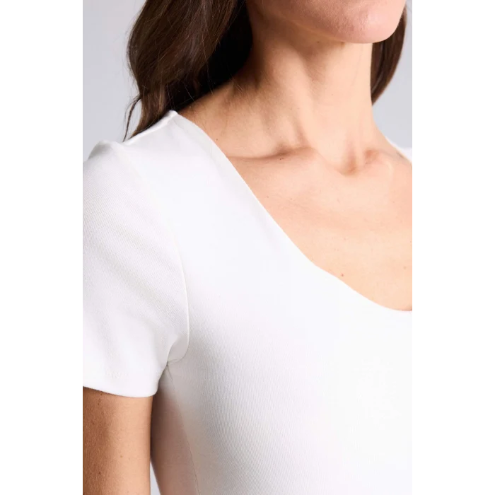 Defacto H3873AXER105 Ekru Slım Fıt Basıc Modal Tişört