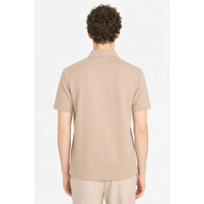 Defacto D7227AXBG216 Bej Regular Fıt Polo Yaka Kısa Kollu Polo Tişört