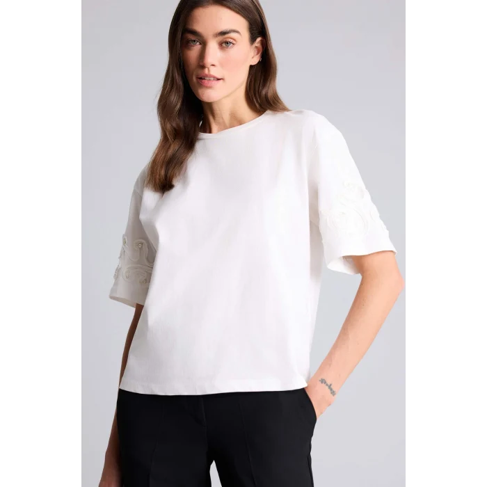 Defacto G9552AXER105 Ekru Relax Fıt Penye Tişört