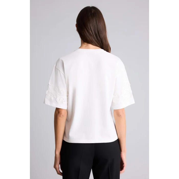 Defacto G9552AXER105 Ekru Relax Fıt Penye Tişört