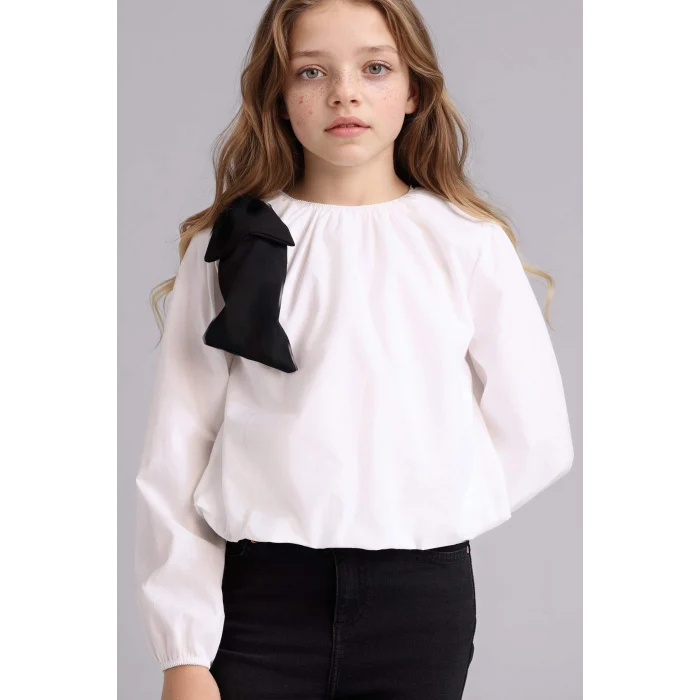 Defacto G7577A8WT34 Beyaz Poplin Gömlek Kız Çocuk