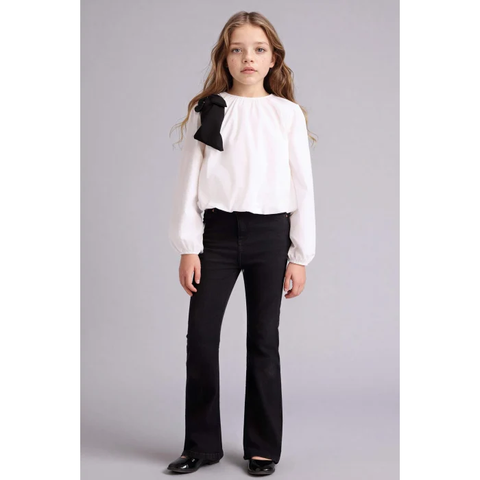 Defacto G7577A8WT34 Beyaz Poplin Gömlek Kız Çocuk