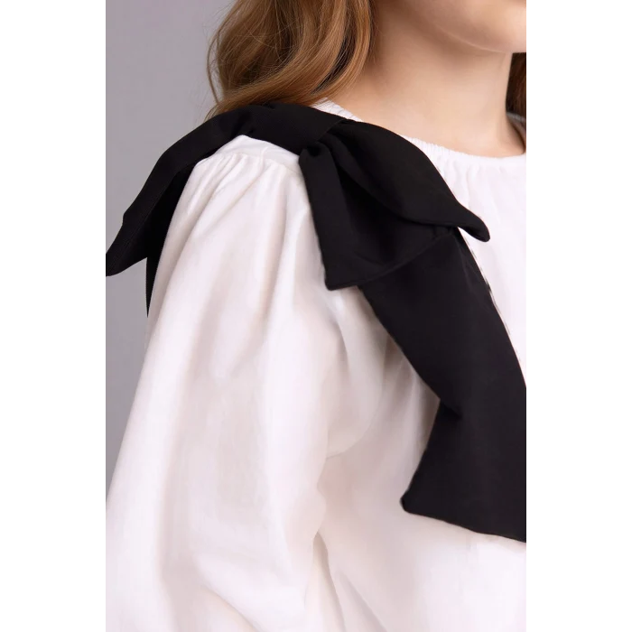 Defacto G7577A8WT34 Beyaz Poplin Gömlek Kız Çocuk