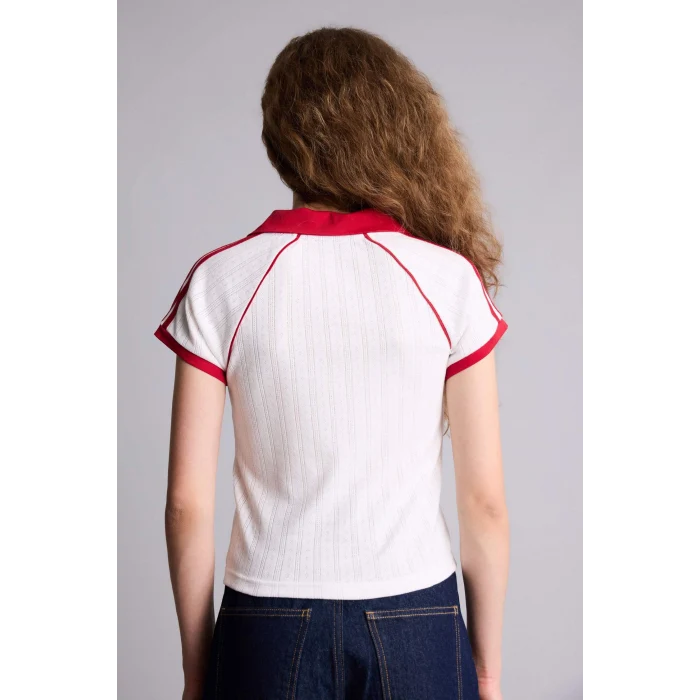 Defacto G2479AXWT32 Beyaz Fıtted Baskılı Kısa Kollu Tişört