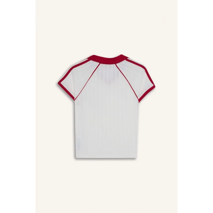 Defacto G2479AXWT32 Beyaz Fıtted Baskılı Kısa Kollu Tişört