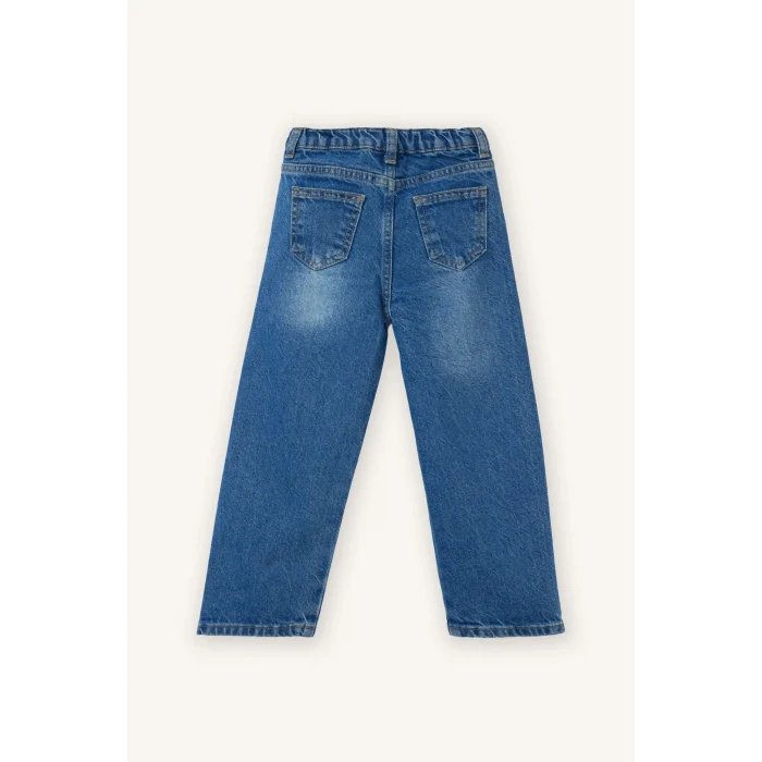 Defacto G8158A5NM28 Mavi Şeritli Culotte Jean Pantolon Kız Bebek