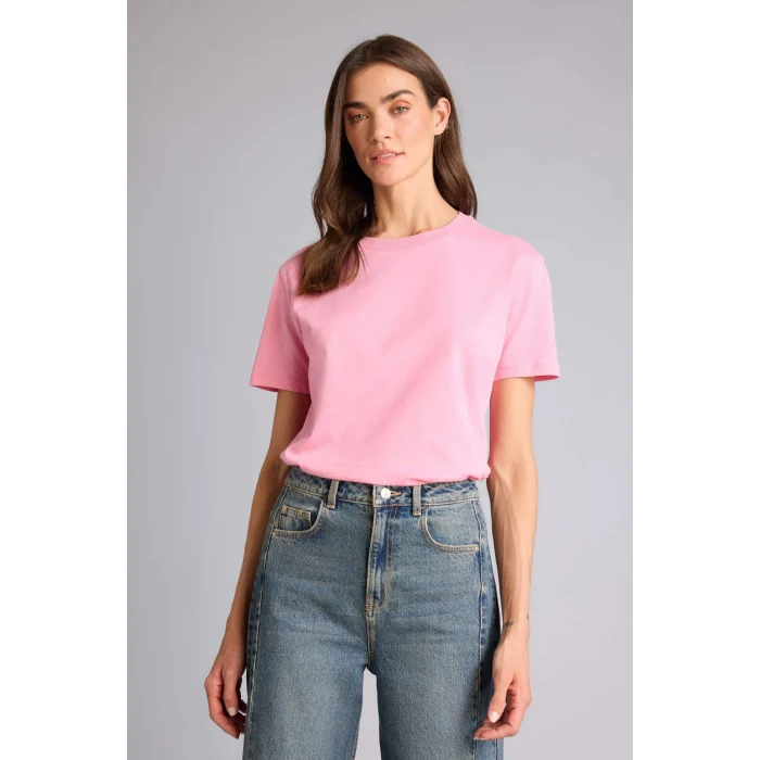 Defacto W9584AZPN161 Pembe Regular Fıt Basıc Penye Tişört