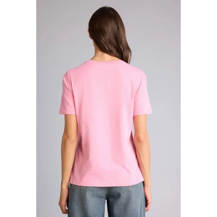 Defacto W9584AZPN161 Pembe Regular Fıt Basıc Penye Tişört