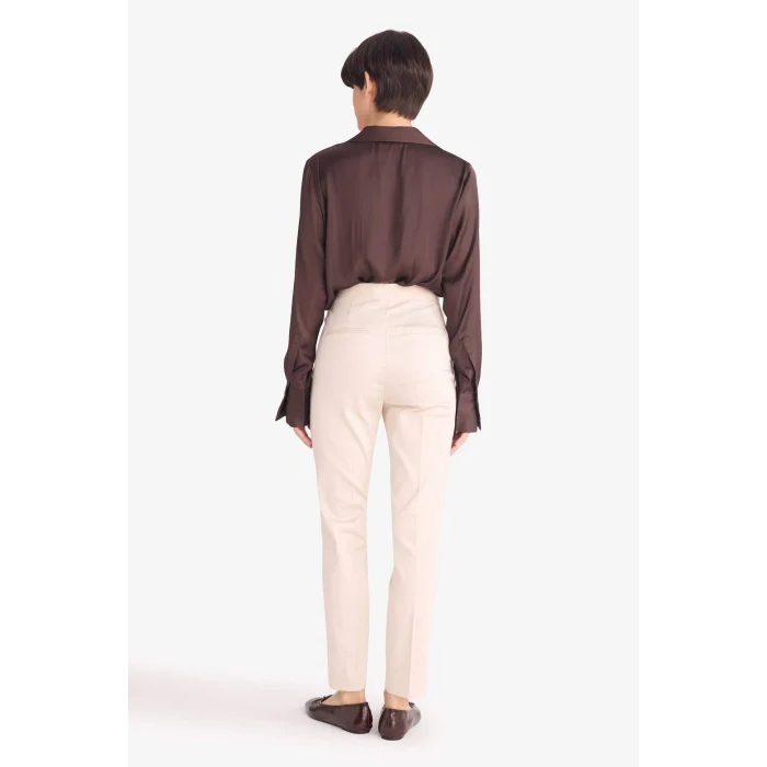 Defacto J8743AZBG687 Bej Sigaret Normal Bel Düz Paça Saten Pantolon