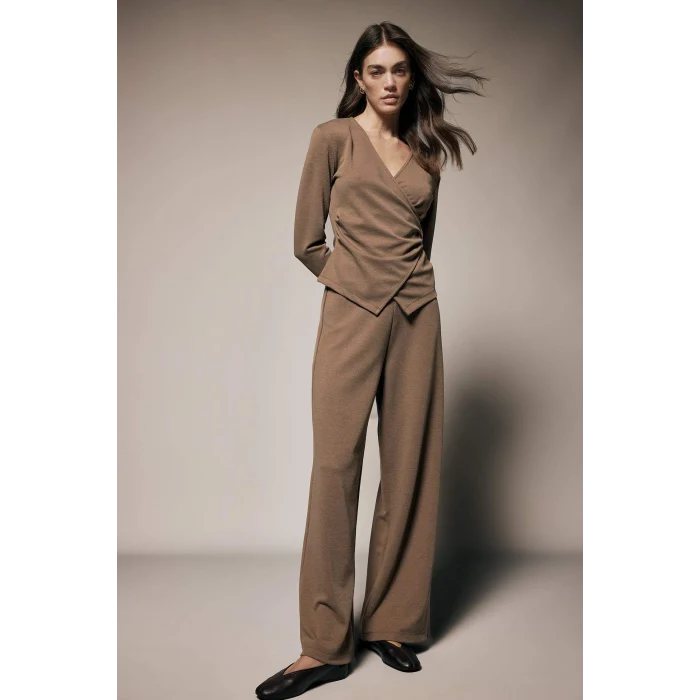 Defacto G8029AXBN531 Kahve Wide Leg Pantolon