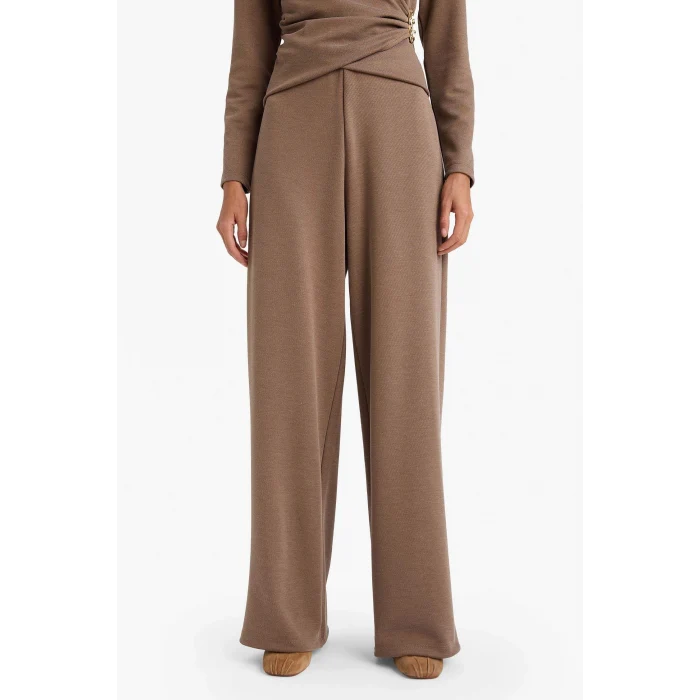 Defacto G8029AXBN531 Kahve Wide Leg Pantolon