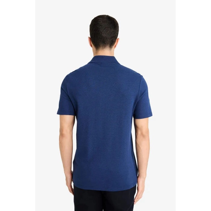 Defacto M6609AZIN131 İndigo Slım Fıt Polo Yaka Kısa Kollu Polo Tişört