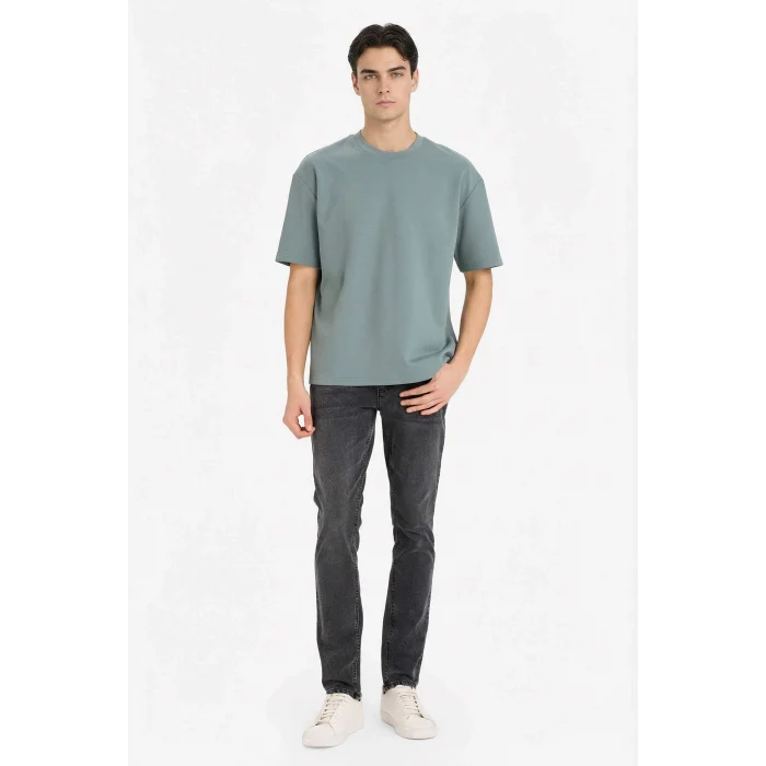 Defacto X3926AZGN1083 Yeşil Nefes Alabilen Oversize Tişört