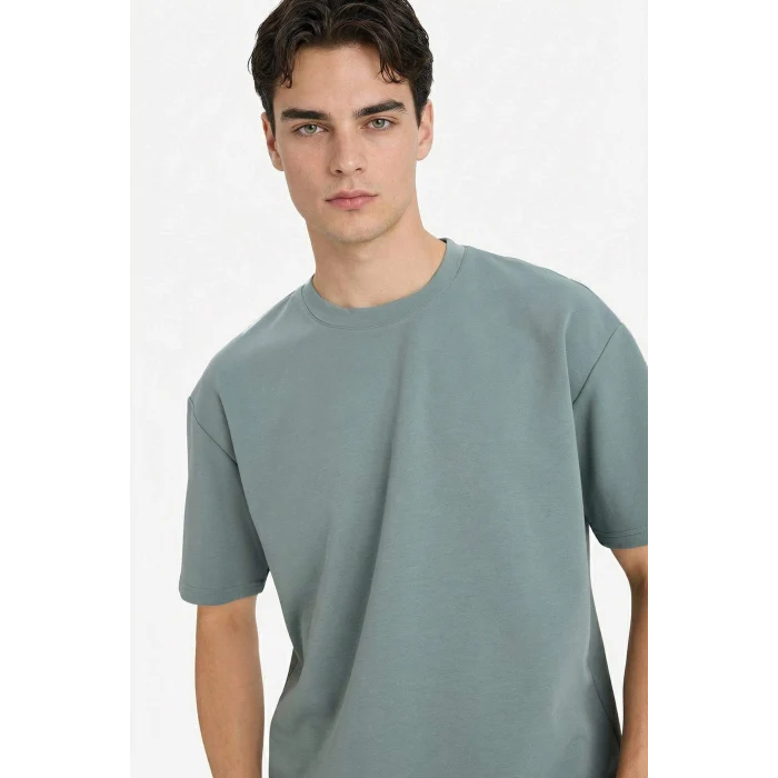 Defacto X3926AZGN1083 Yeşil Nefes Alabilen Oversize Tişört