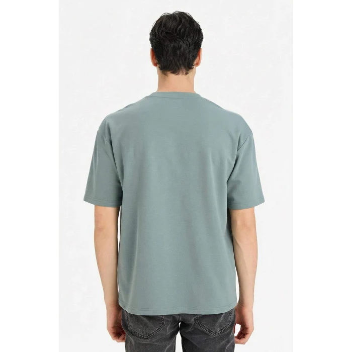 Defacto X3926AZGN1083 Yeşil Nefes Alabilen Oversize Tişört