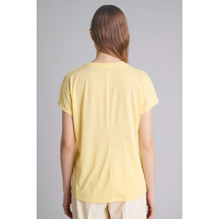 Defacto G9258AXYL507 Sarı Bisiklet Yaka Çiçekli Kısa Kollu Tişört