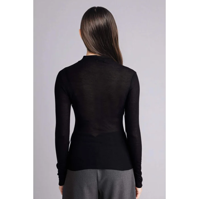 Defacto G7804AXBK81 Siyah Slım Fıt Ribana Tişört