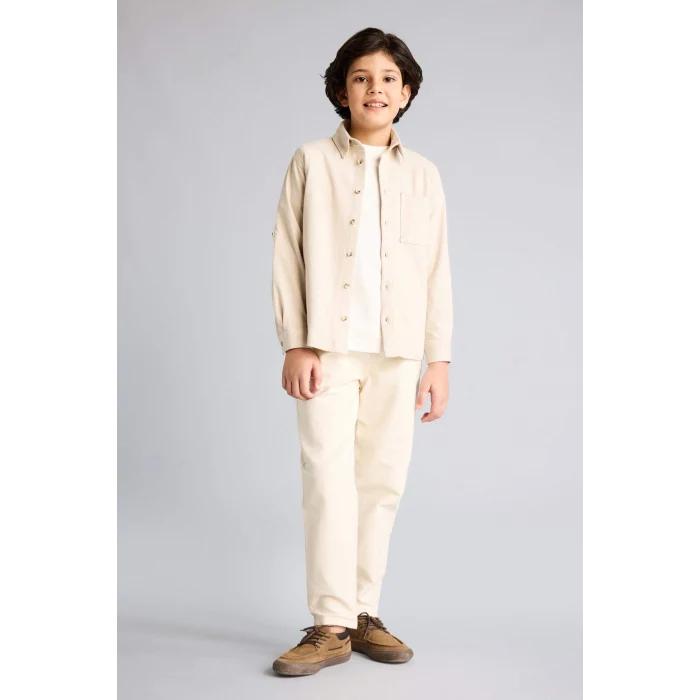 Defacto G8764A8BG106 Bej Pike Gömlek Erkek Çocuk