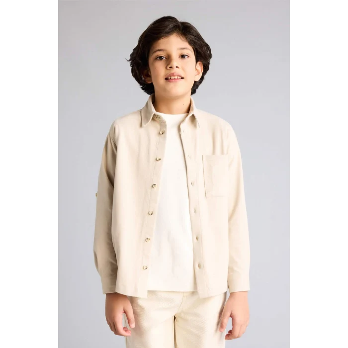 Defacto G8764A8BG106 Bej Pike Gömlek Erkek Çocuk