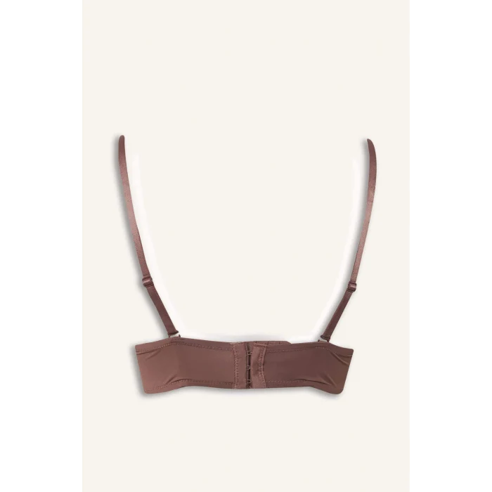 Defacto Y3730AZBN307 Kahve Micro Kaplı Yarım Dolgulu Balenli Straplez Sütyen