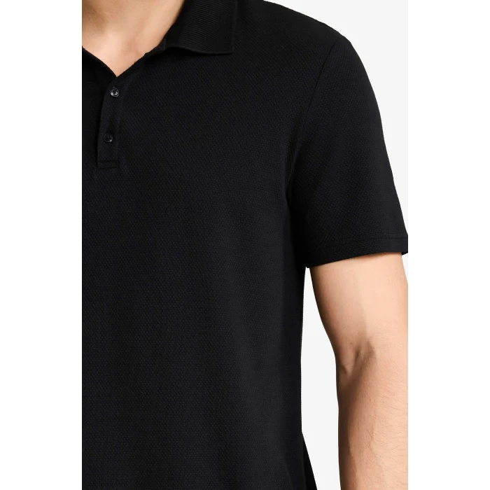 Defacto M6609AZBK81 Siyah Slım Fıt Polo Yaka Kısa Kollu Polo Tişört