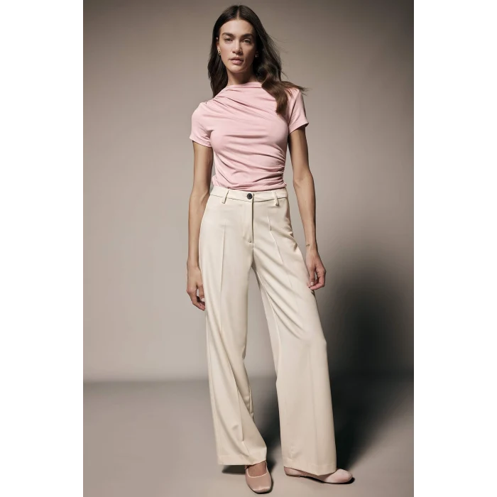 Defacto E7016AXPN186 Pembe Slım Fıt Kayık Yaka Tişört