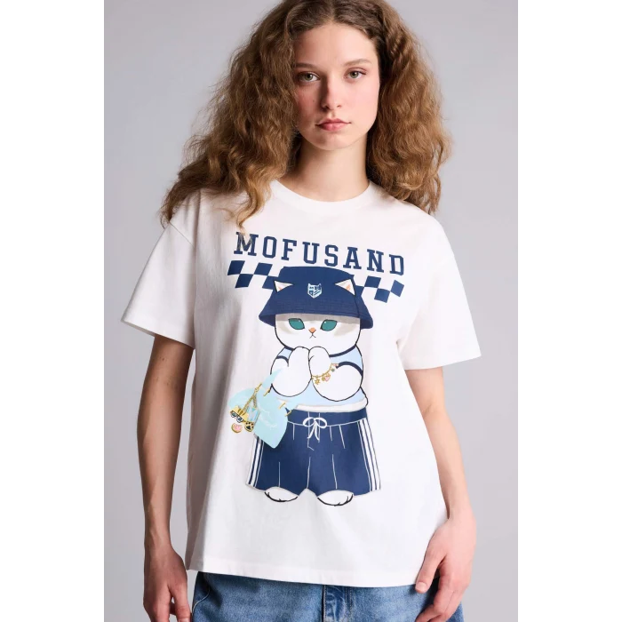 Defacto H0263AXWT32 Beyaz MOFUSAND Oversıze Tişört