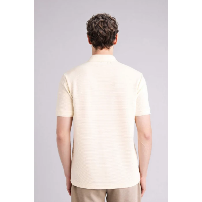 Defacto F9817AXER100 Ekru Kısa Kollu Polo Tişört